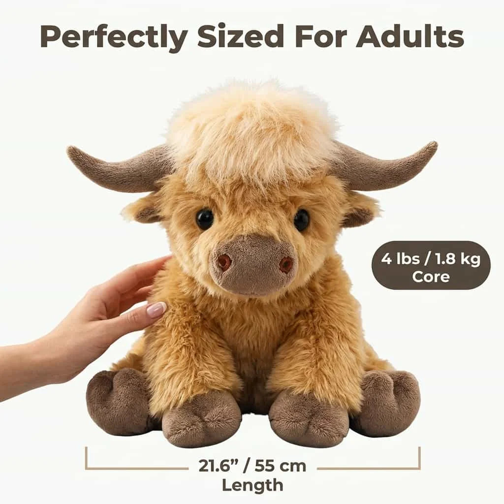 Peluche Vache Highland Anti-Stress – Compagnon Apaisant pour le Sommeil — photo 3