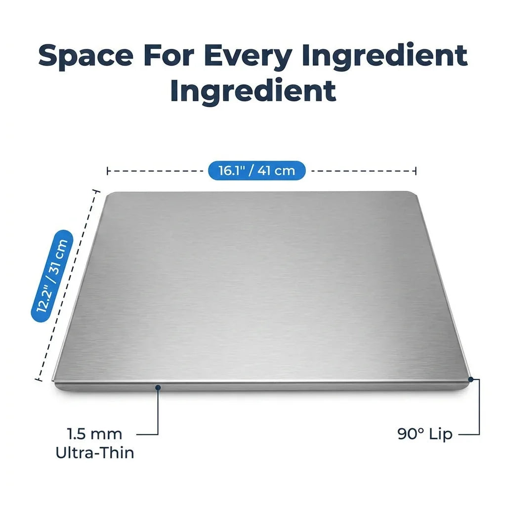 Rozsdamentes acél vágódeszka – csúszásmentes konyhai deszka — fotó 3