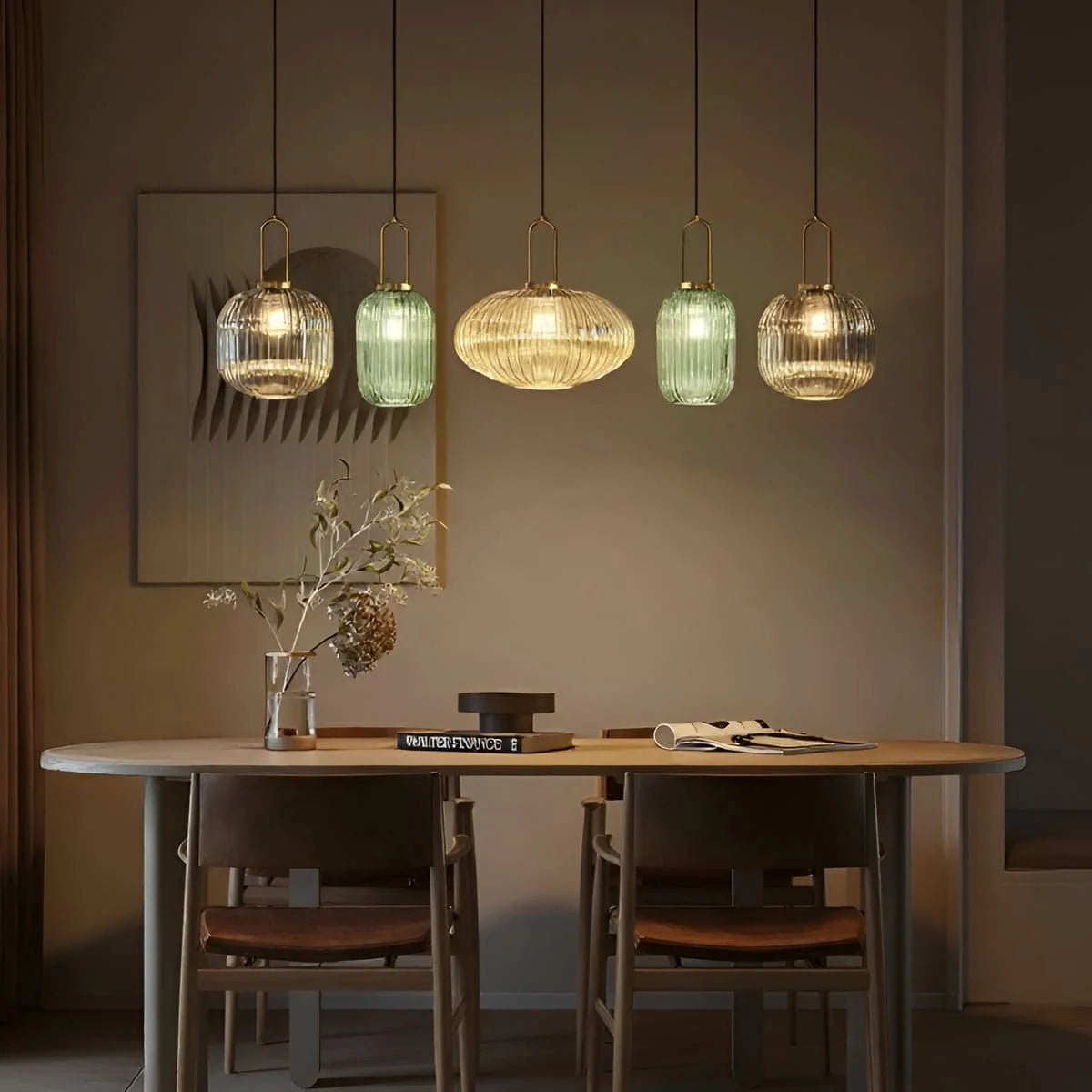 Elegáns Vintage Üveg Függőlámpa — 7. kép
